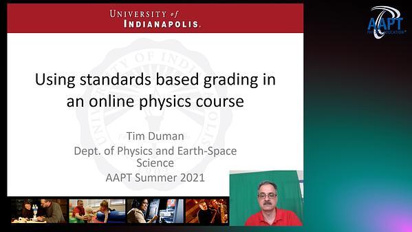 Using Standards-based Grading in an Online Physics Course