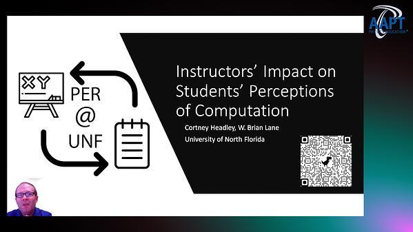 Instructors’ Impact on Students’ Perceptions of Computation