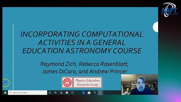 Incorporating computational activities in a general education astronomy course