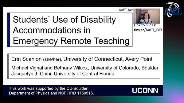Students’ Use of Disability Accommodations in Emergency Remote Teaching