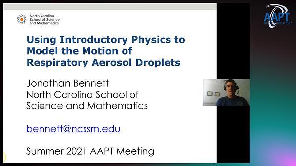 Using Introductory Physics to Model Motion of Respiratory Aerosol Droplets