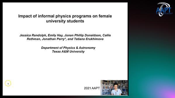 Impact of Informal Physics Programs on Female Students