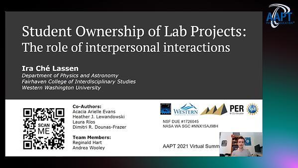 Student Ownership of Lab Projects: The role of interpersonal interactions
