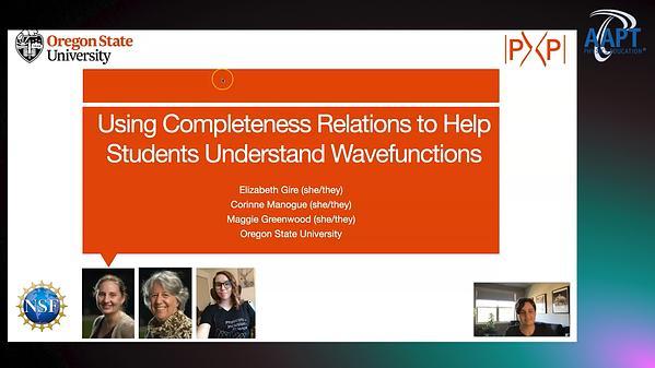 Using Completeness Relations to Help Students Understand Wavefunctions