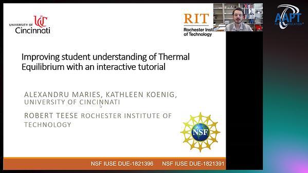 Improving student understanding of Thermal Equilibrium with an interactive tutorial