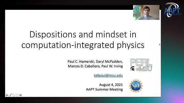 Dispositions and Mindset in Computation-integrated Physics