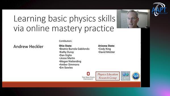 Learning basic physics skills via regular online mastery practice