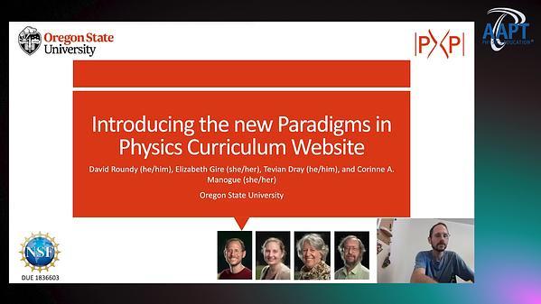 Introducing the new Paradigms in Physics Curriculum Website