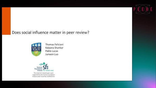 Does social influence matter in peer review?