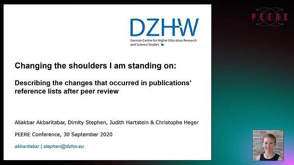 Changing the shoulders I am standing on: Describing the changes that occurred in publications' reference lists after peer review
