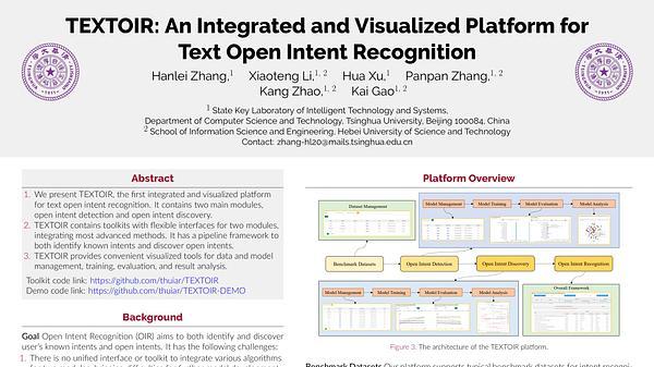 TEXTOIR: An Integrated and Visualized Platform for Text Open Intent Recognition