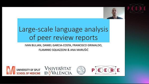 Large-scale language analysis of peer review reports
