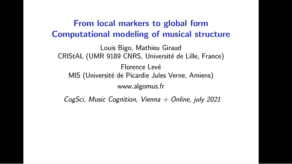 From local markers to global form: Computational modeling of musical structure