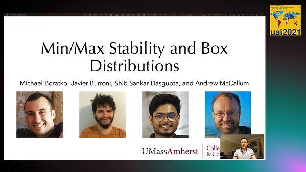 Min/Max Stability and Box Distributions