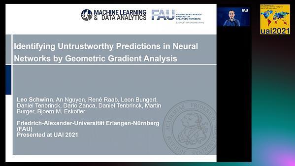 Identifying Untrustworthy Predictions in Neural Networks by Geometric Gradient Analysis