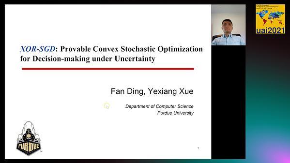 Provable Convex Stochastic Optimization for Decision-making under Uncertainty
