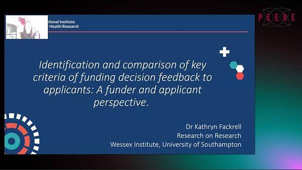 Identification and comparison of key criteria of funding decision feedback to applicants: A funder and applicant perspective