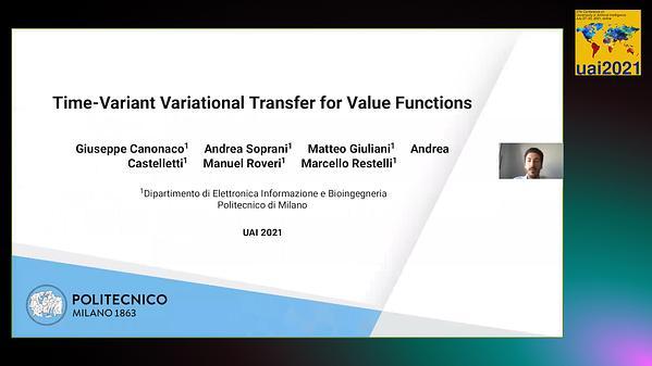 Time-Variant Variational Transfer for Value Functions