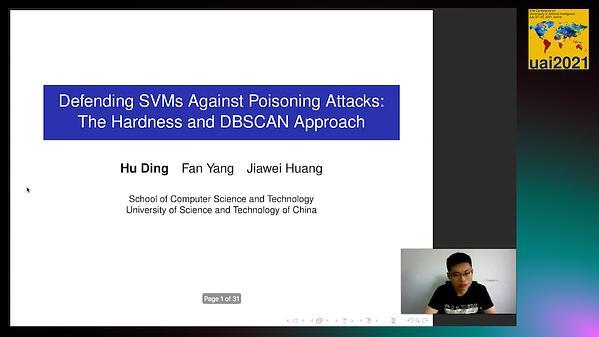 Defending SVMs Against Poisoning Attacks: The Hardness and DBSCAN Approach