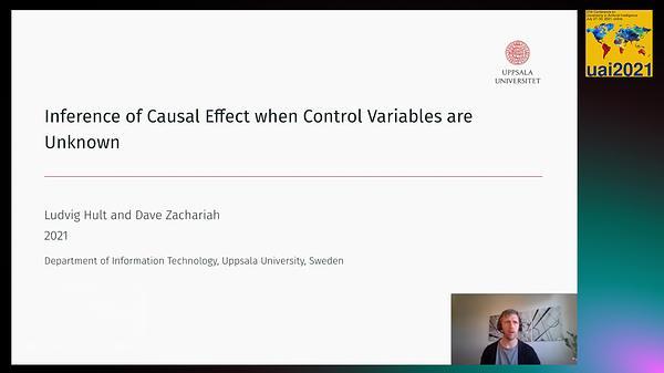 Inference of Causal Effects when Control Variables are Unknown