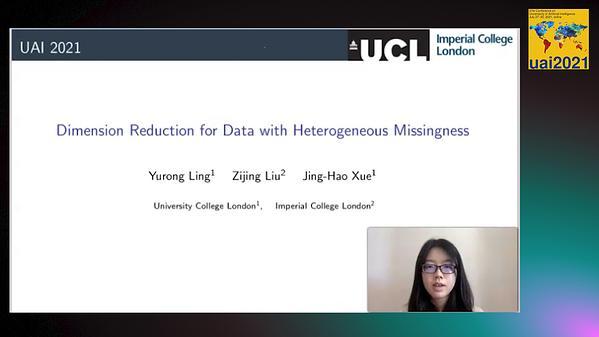 Dimension reduction for data with heterogeneous missingness