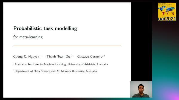 Probabilistic task modelling for meta-learning