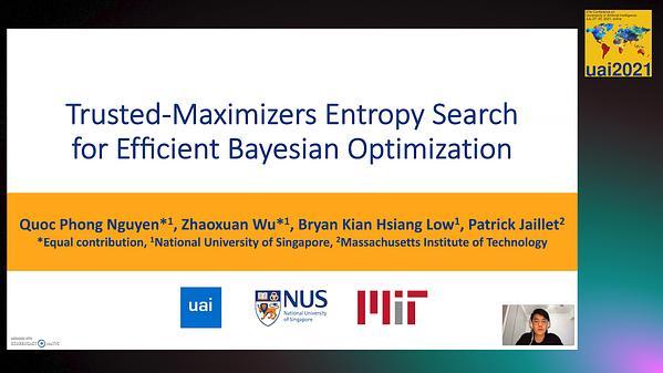 Trusted-Maximizers Entropy Search for Efficient Bayesian Optimization