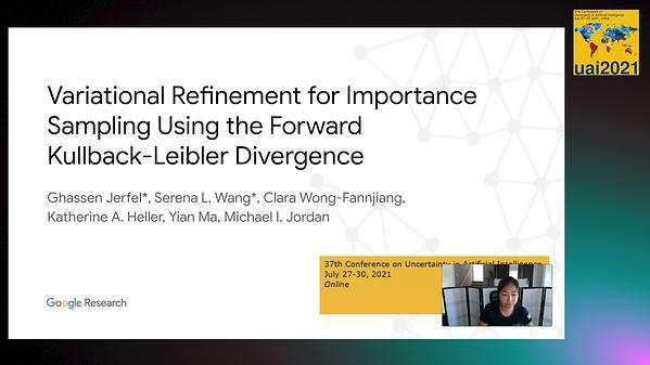Variational Refinement for Importance Sampling Using the Forward Kullback-Leibler Divergence
