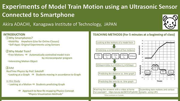 Experiment of Model Train using Ultrasonic Sensor Connected to Smartphone
