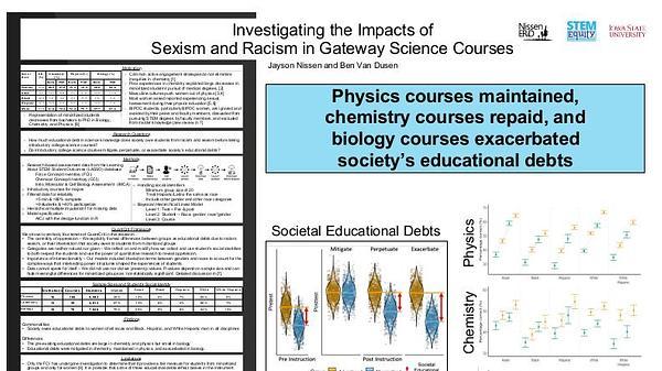 Society’s Educational Debts from Racism and Sexism in Science Disciplines