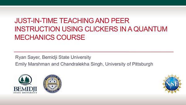 Just-in-Time Teaching and Peer Instruction in a Quantum Mechanics Course