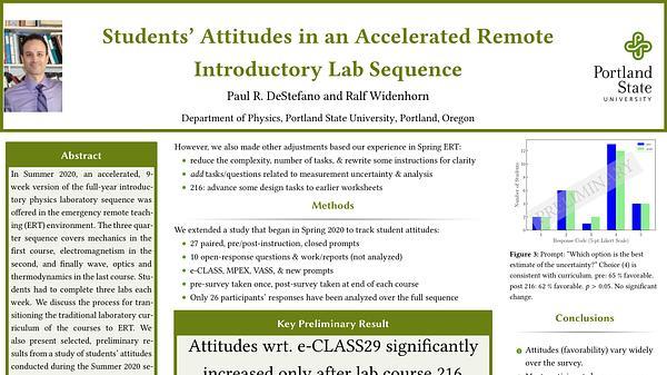 Students’ Self-Efficacy in an Accelerated Remote Introductory Lab Sequence