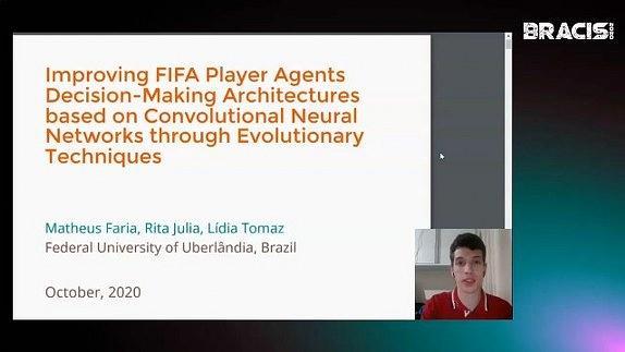 Improving FIFA Player Agents Decision-Making Architectures based on Convolutional Neural Networks through Evolutionary Techniques