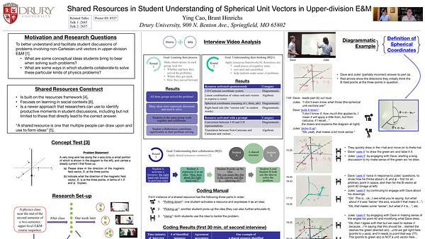 Shared Resources in Student Problem-Solving of Spherical Unit Vectors
