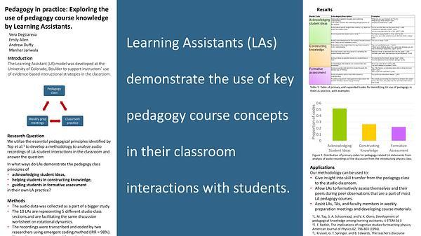 Pedagogy in practice: exploring the use of pedagogy course knowledge by learning assistants