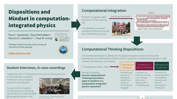 Dispositions and mindset in computation-integrated physics