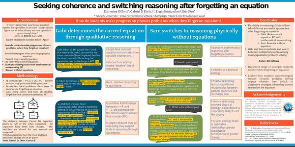 Seeking coherence and switching reasoning after forgetting an equation