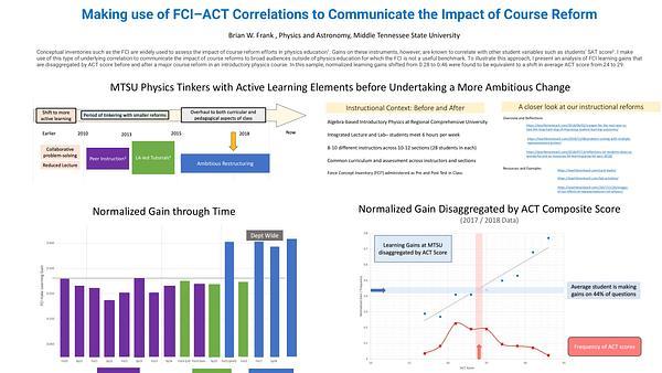 Making use of FCI–ACT Correlations to Communicate the Impact of Course Reform