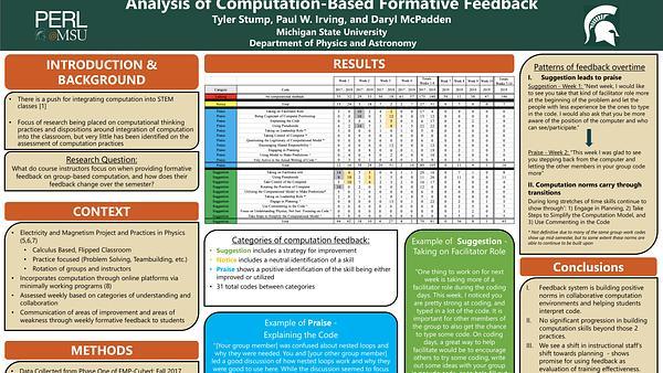 Analysis of computation-based formative feedback