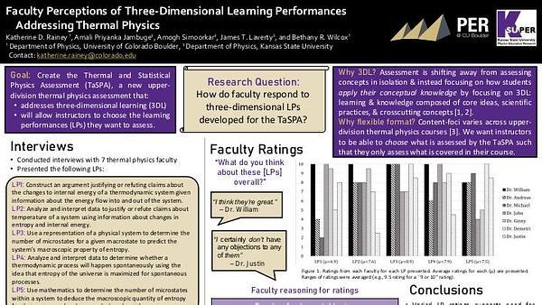 Faculty Perceptions of Three-Dimensional Learning Performances Addressing Thermal Physics