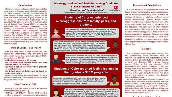 Microaggressions and Isolation among Graduate STEM Students of Color