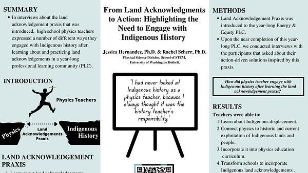 From land acknowledgments to action: highlighting the need to engage with Indigenous history in physics teaching