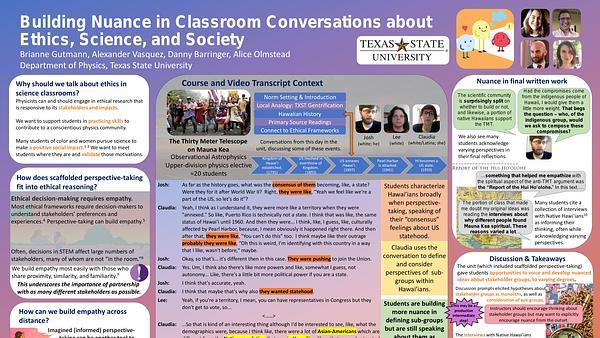 Building Nuance in Classroom Conversations about Ethics, Science, and Society