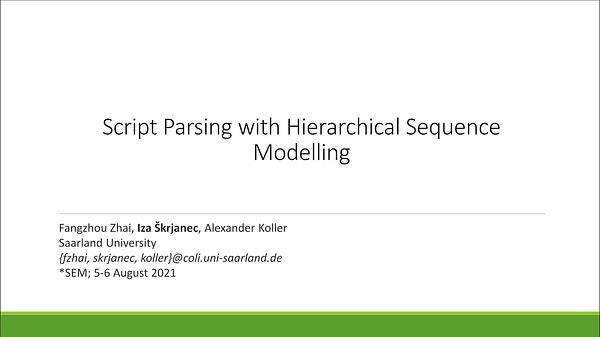 Script Parsing with Hierarchical Sequence Modelling