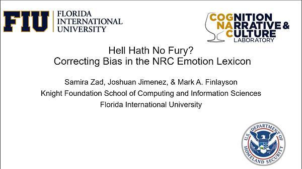 Hell Hath No Fury? Correcting Bias in the NRC Emotion Lexicon
