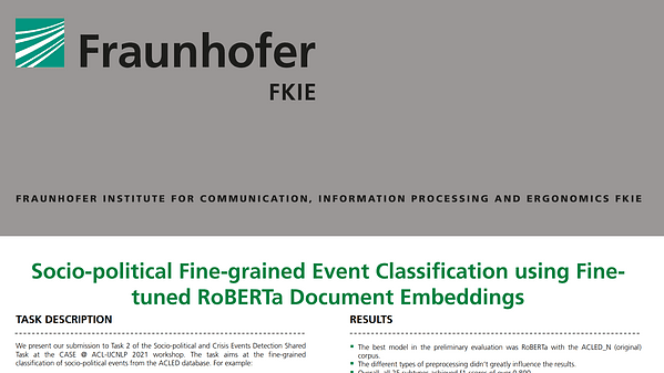 Socio political Fine grained Event Classification using Fine tuned RoBERTa Document Embeddings
