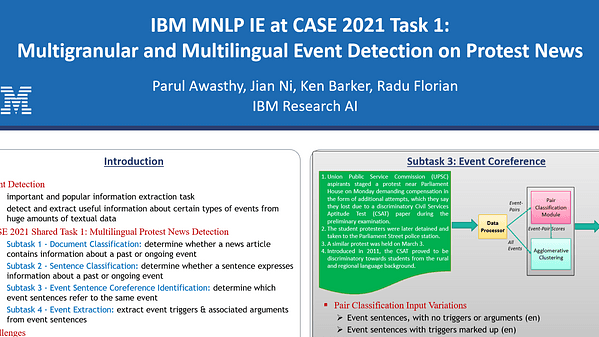 IBM MNLP IE at CASE 2021 Task 1: Multigranular and Multilingual Event Detection on Protest News