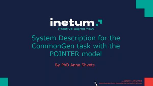 System Description for the CommonGen task with the POINTER model
