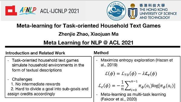 Meta-learning for Task-oriented Household Text Games