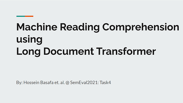 Machine Reading Comprehension using Long Document Transformer